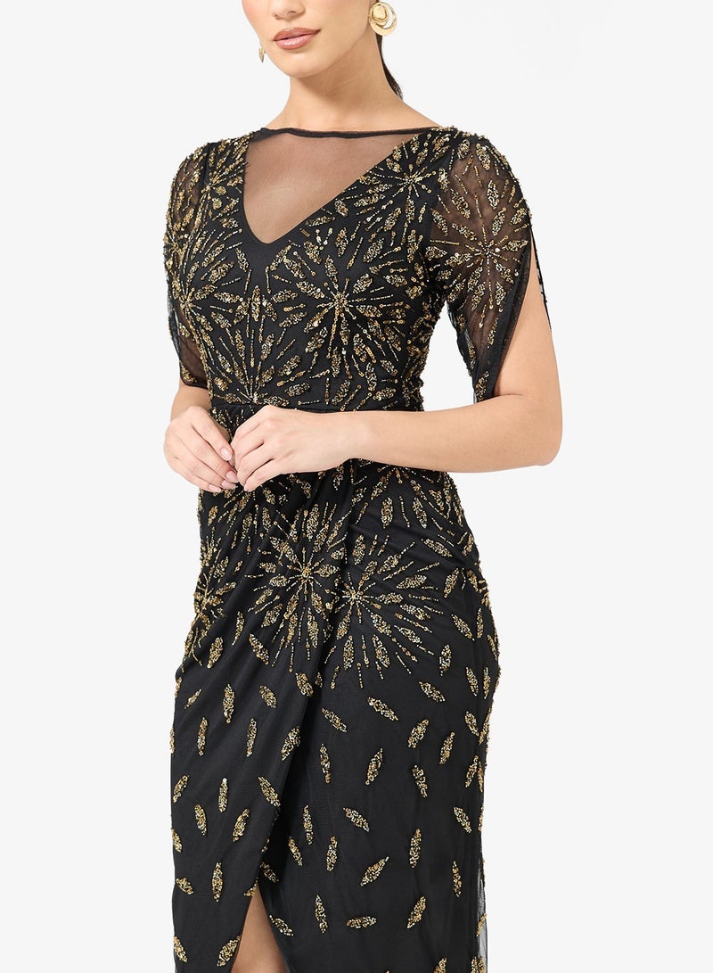 بيوت فستان ماكسي شبكي مزين بالترتر - Image 3